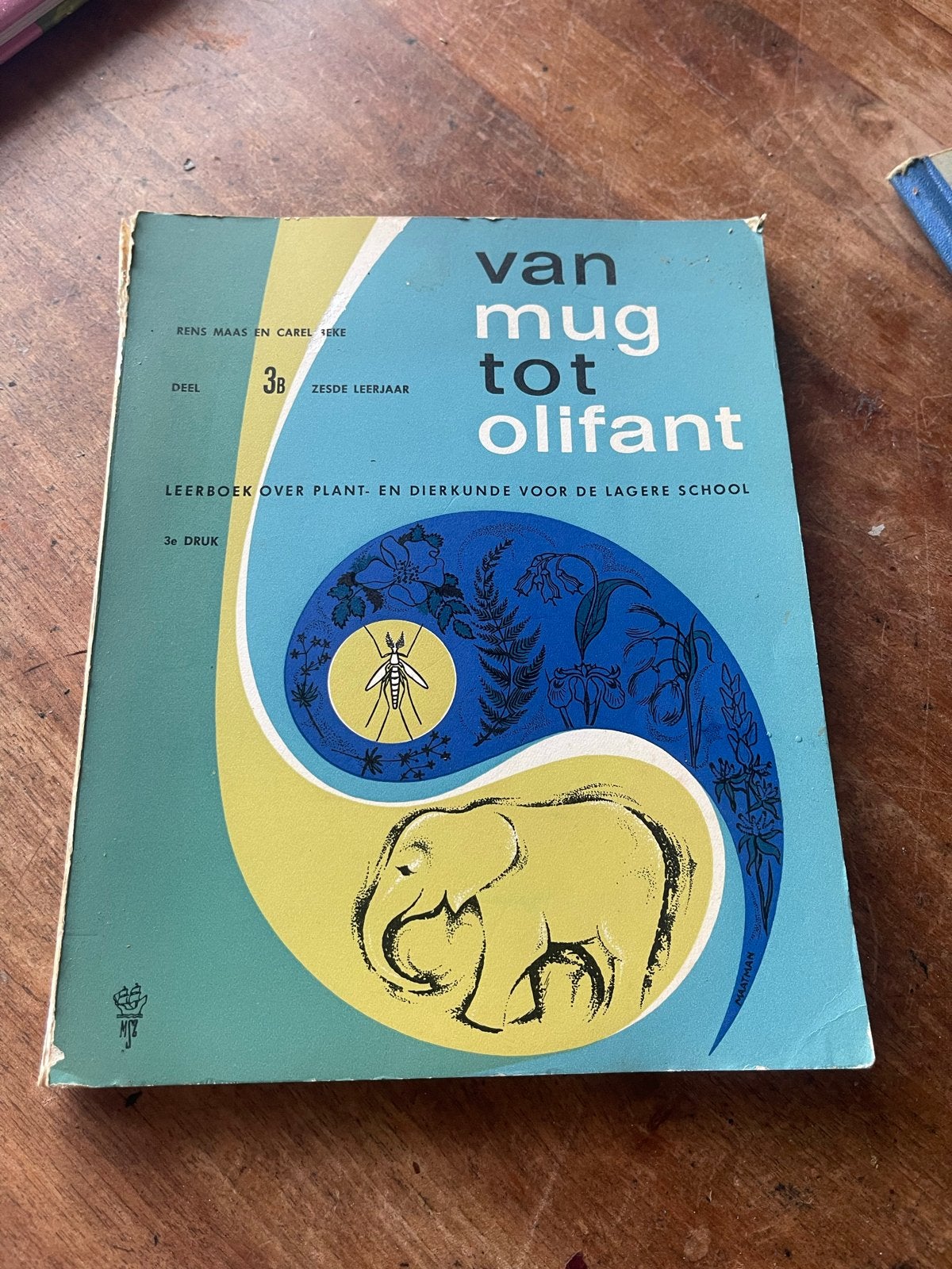 Vintage schoolboek "Van mug tot olifant" (Deel 3b), Boeken, Ophalen of Verzenden, Gelezen, Overige niveaus, Biologie