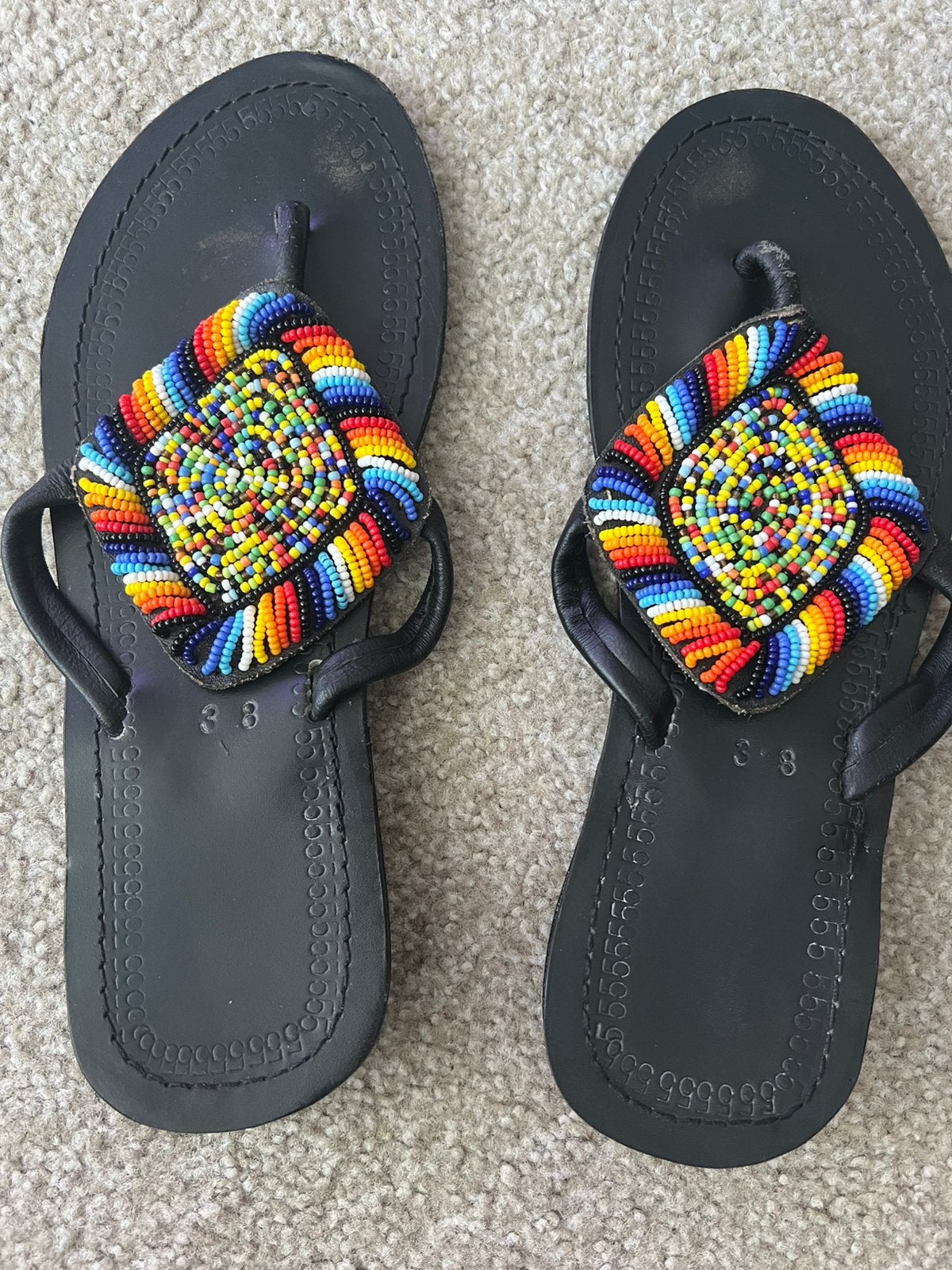Leren slippers maat 38, Ophalen of Verzenden, Zo goed als nieuw, Zwart