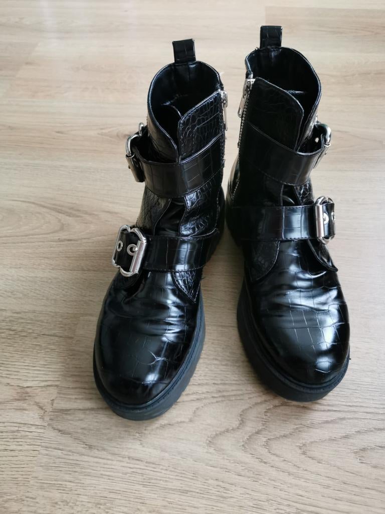 Aldo bikerboots laarsjes 38,5, Zwart, Lage of Enkellaarzen, Ophalen of Verzenden, Aldo
