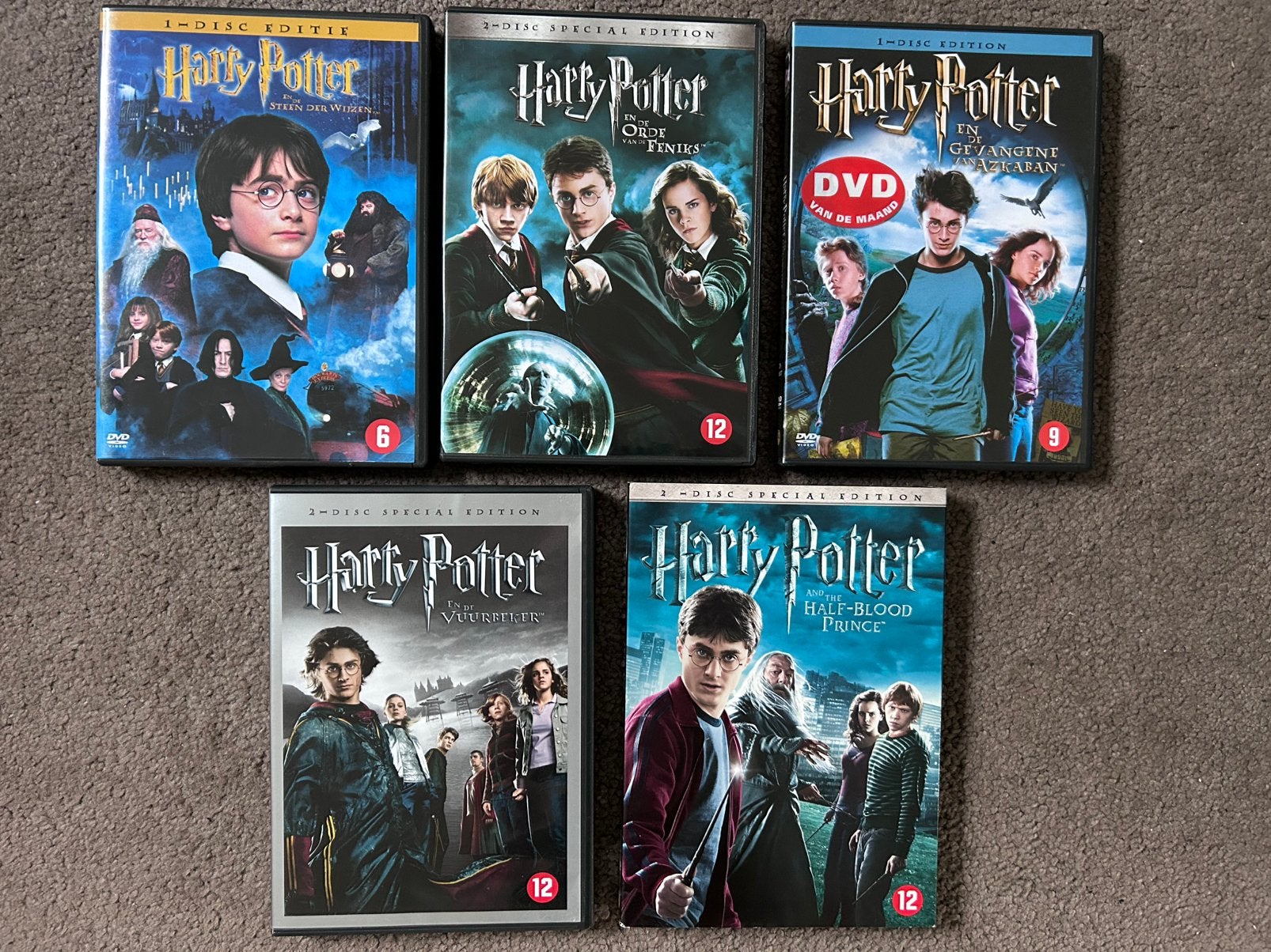 Harry Potter DVD collectie - 5 films, Vanaf 12 jaar, Ophalen of Verzenden, Zo goed als nieuw, Inclusief doosje