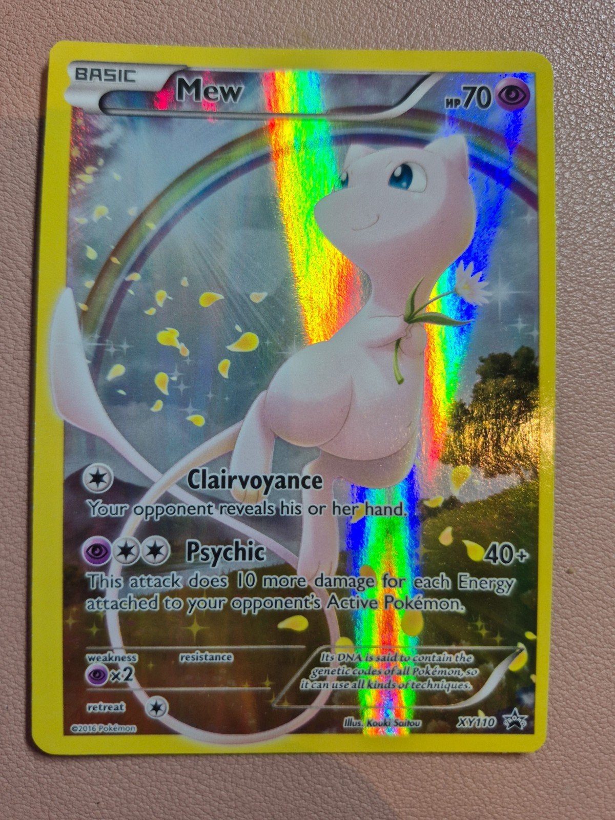 Mew XY110 pokemonkaart Mythical Pokemon collection promo, Ophalen of Verzenden, Zo goed als nieuw, Losse kaart, Foil