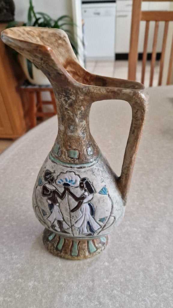 oud antiek ? vaasje cuchi keramik krug italy, Ophalen of Verzenden