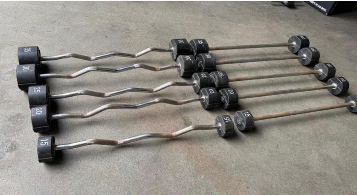 Lifemaxx Rubberen Pu Ez Barbell 15kg,20kg,25kg,30kg,35kg, Ophalen, Gebruikt