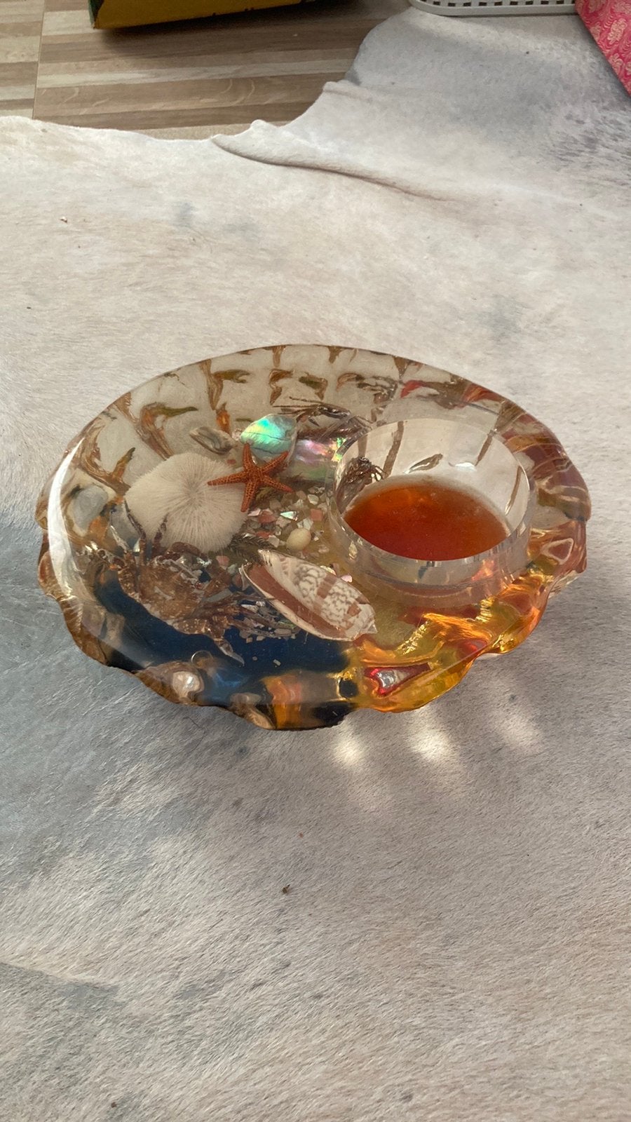 Vintage kunsthars asbak houder, Ophalen