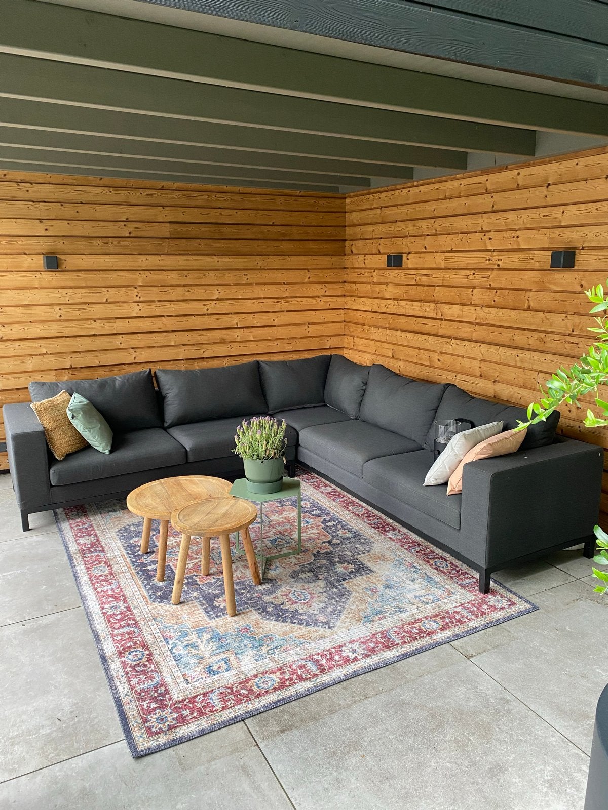 Luxe Flow hoekbank tuin – Sunbrella – antracietgrijs, Tuin en Terras, Ophalen, Overige materialen, Gebruikt, 6 zitplaatsen