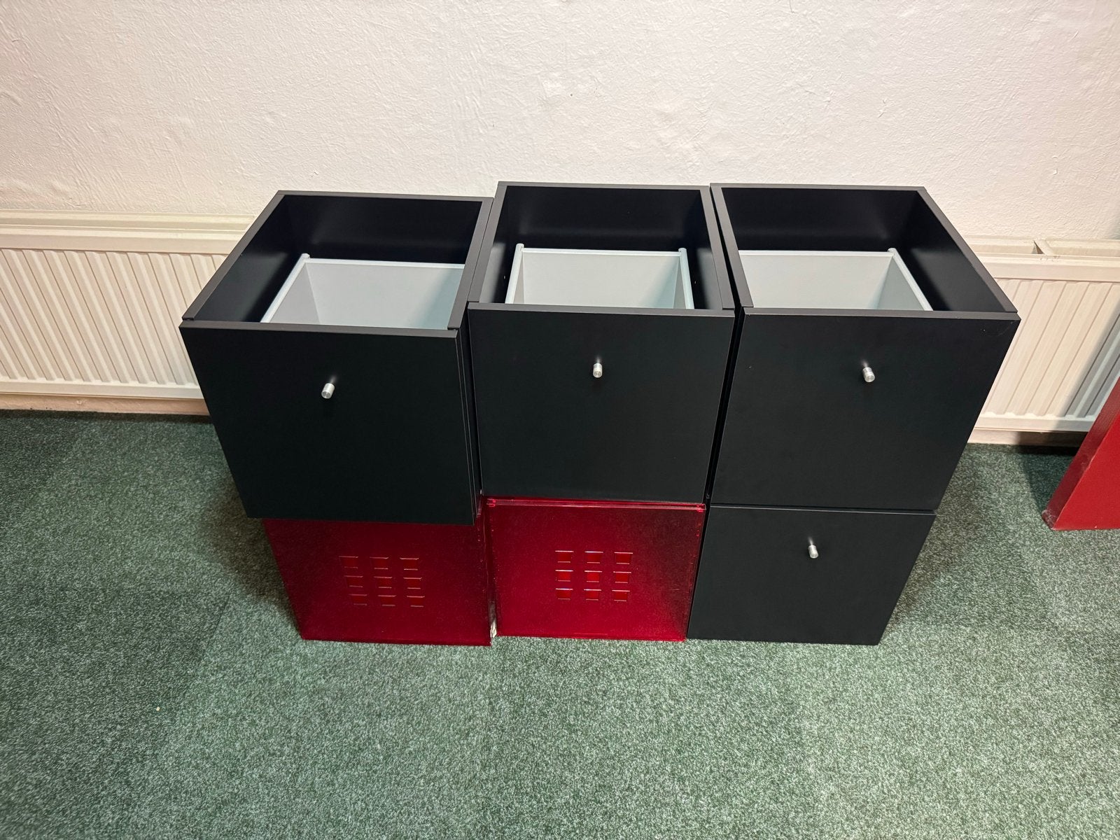 IKEA Kallax inzet lades (4x) en 2 rode stevige inzet bakken, Ophalen, Minder dan 50 cm, Gebruikt, 3 of 4 laden
