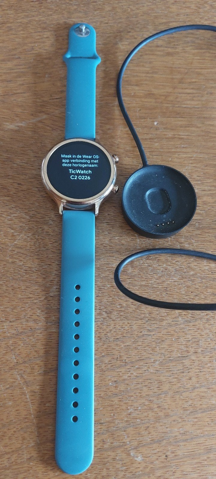 Ticwatch C2 Smartwatch met Laadstation - Zo goed als nieuw, Stappen, Ticwatch, Blauw, Ophalen of Verzenden