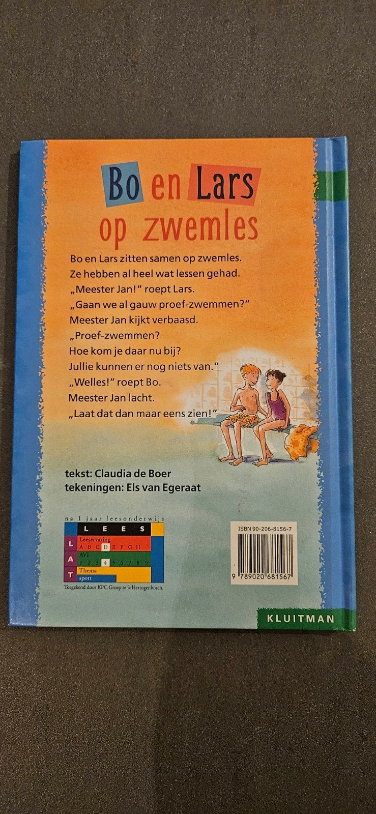 Bo en Lars op zwemles - AVI 4 kinderboek, Gelezen, Fictie algemeen, Claudia de Boer, Ophalen of Verzenden