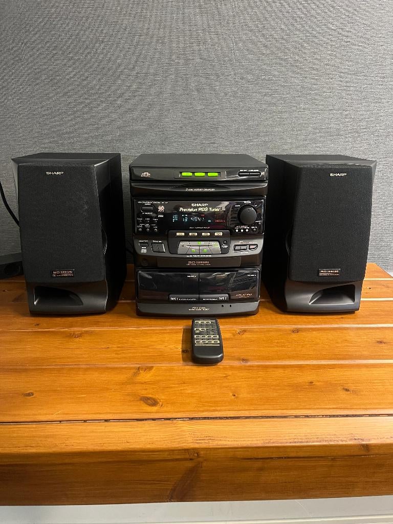 Sharp CD-C75 stereo toren met luidsprekers en afst. bed., Audio, Tv en Foto, Stereo-sets, Ophalen, Gebruikt, Tuner of Radio, Sharp
