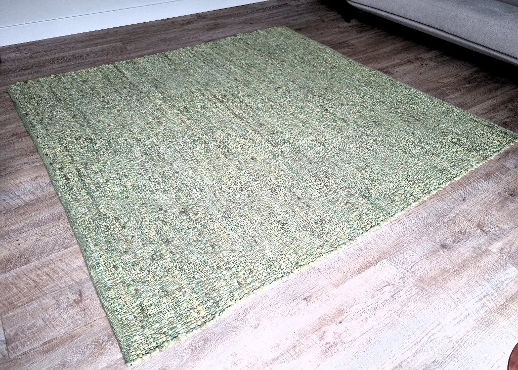 vloerkleed Perletta Carpets kleur gravel groen, Ophalen, Vierkant, 200 cm of meer, Zo goed als nieuw