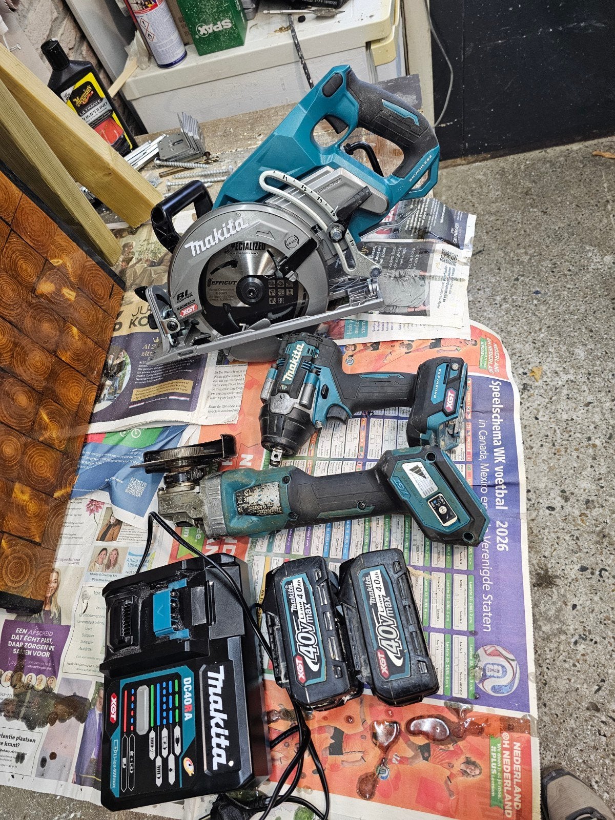 Makita XGT Set: Haakse slijper, Slagmoersleutel, Cirkelzaag, Ophalen of Verzenden, Gebruikt