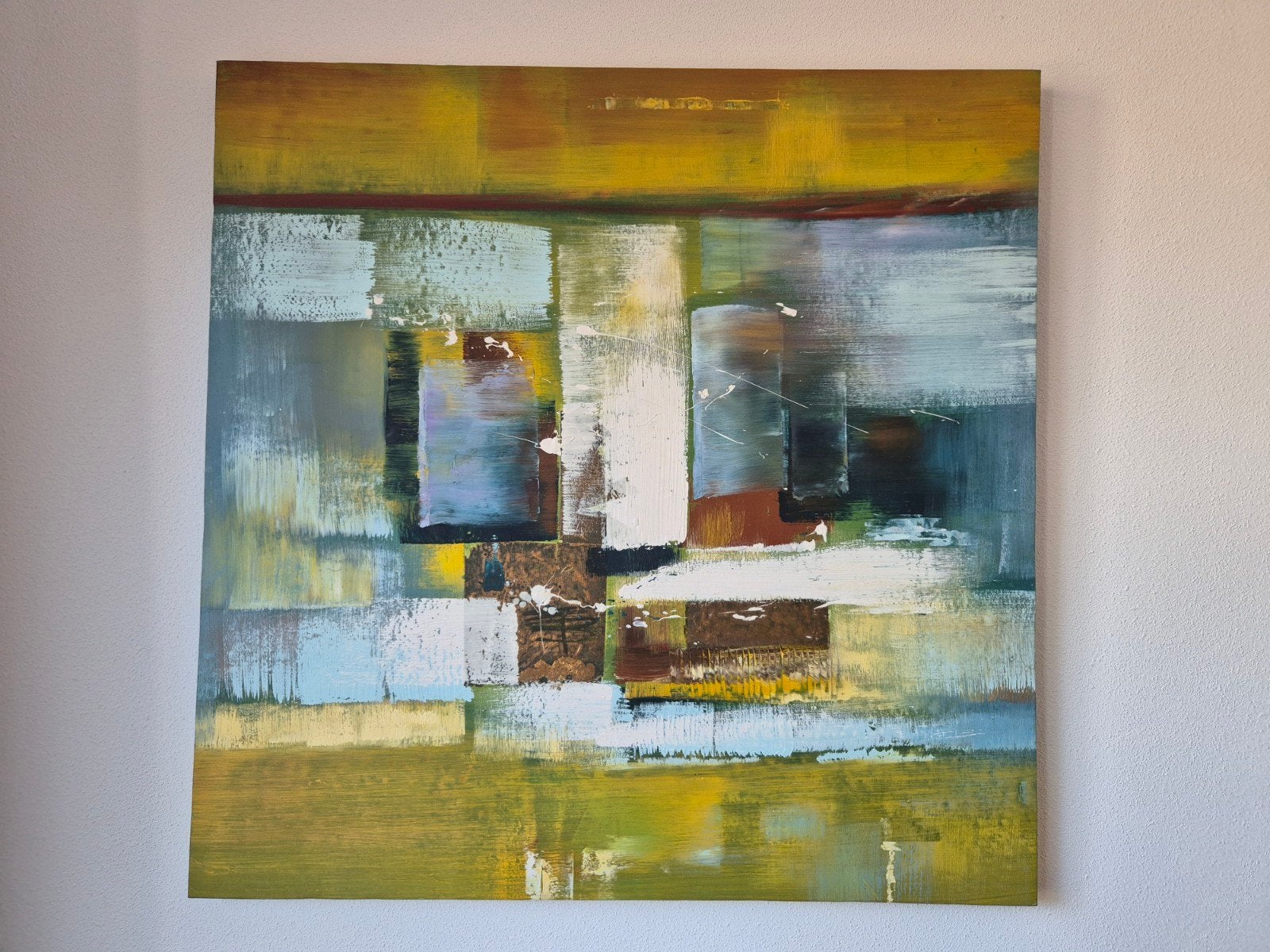 Abstract Schilderij 80x80 cm - Moderne Kunst, Ophalen of Verzenden
