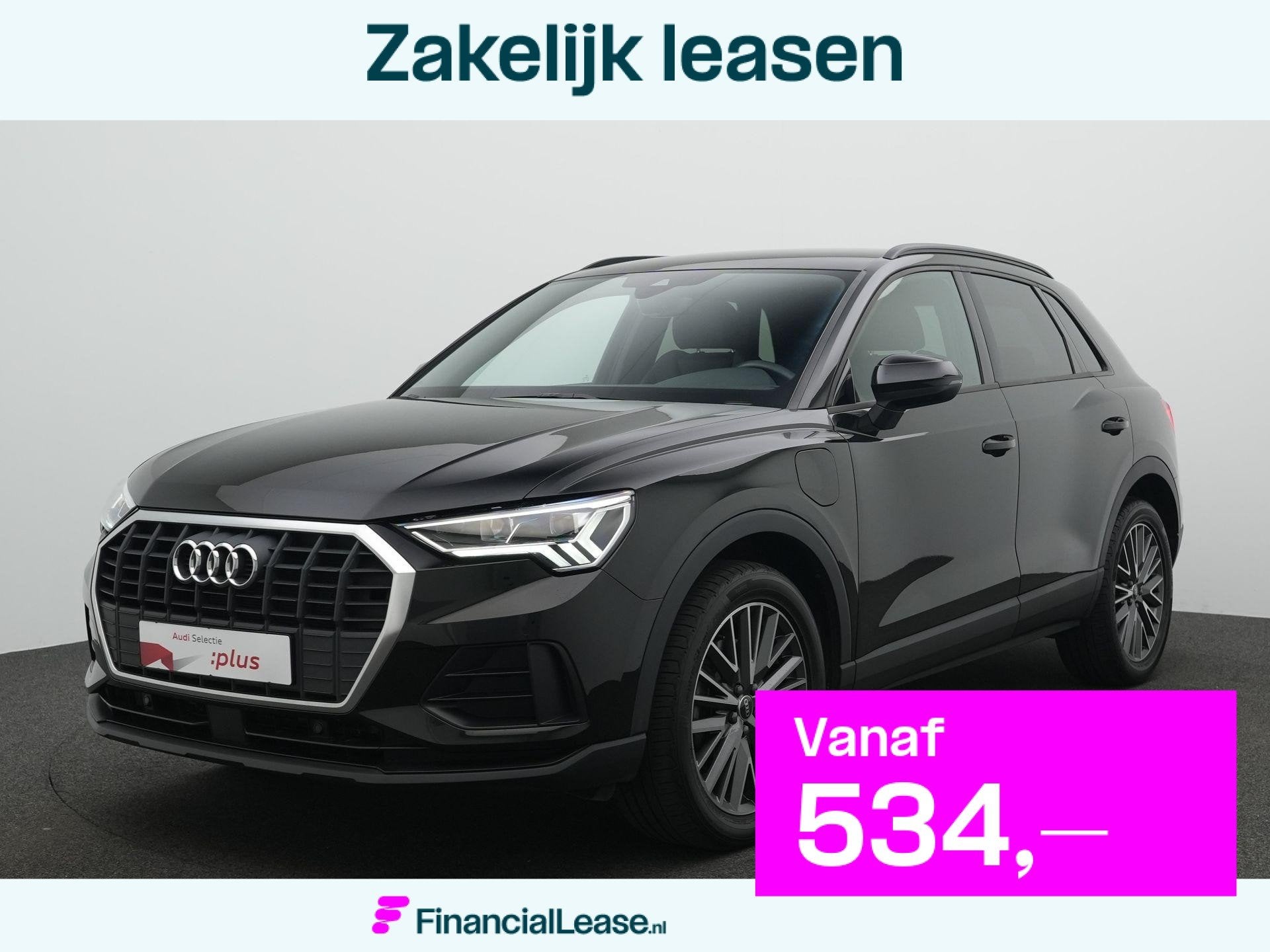 Audi Q3 45 TFSI e 245pk S tronic Edition | Achteruitrijcamer, Gebruikt, Zwart, Hybride Elektrisch/Benzine, SUV of Terreinwagen