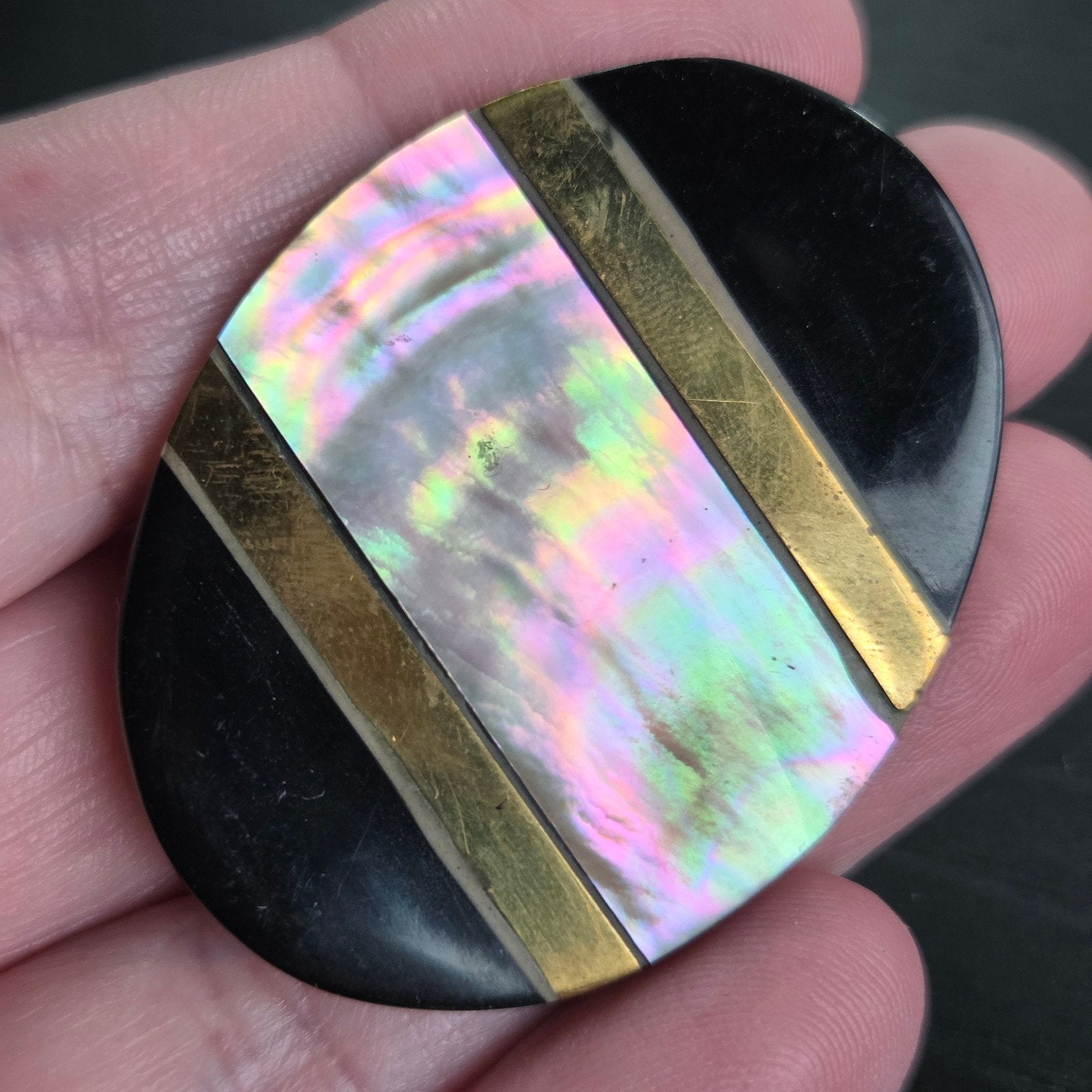 Broche parelmoer, Ophalen of Verzenden, Zo goed als nieuw, Overige materialen