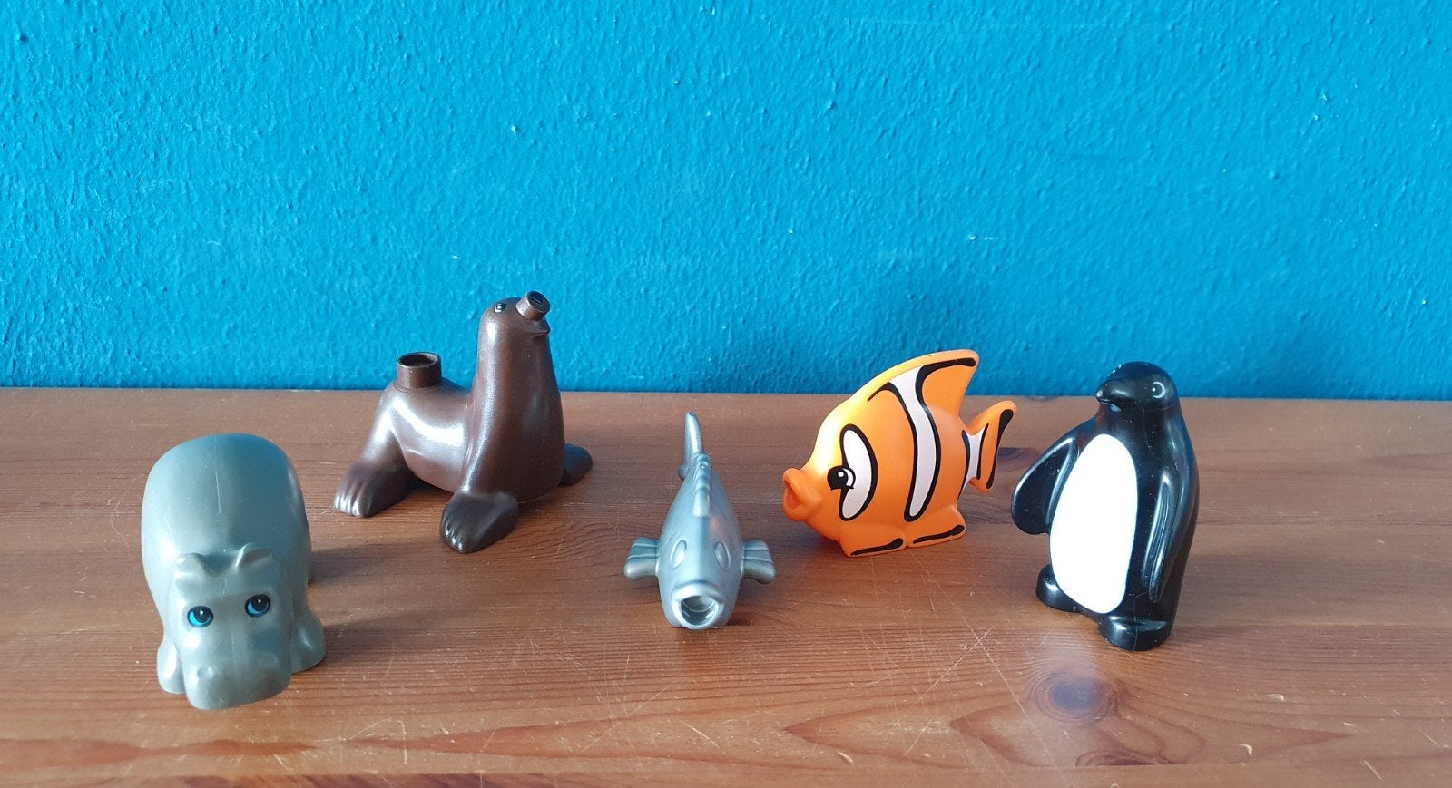 Duplo Dieren nijlpaard pinguïn zeehond vis, Ophalen of Verzenden, Zo goed als nieuw, Duplo