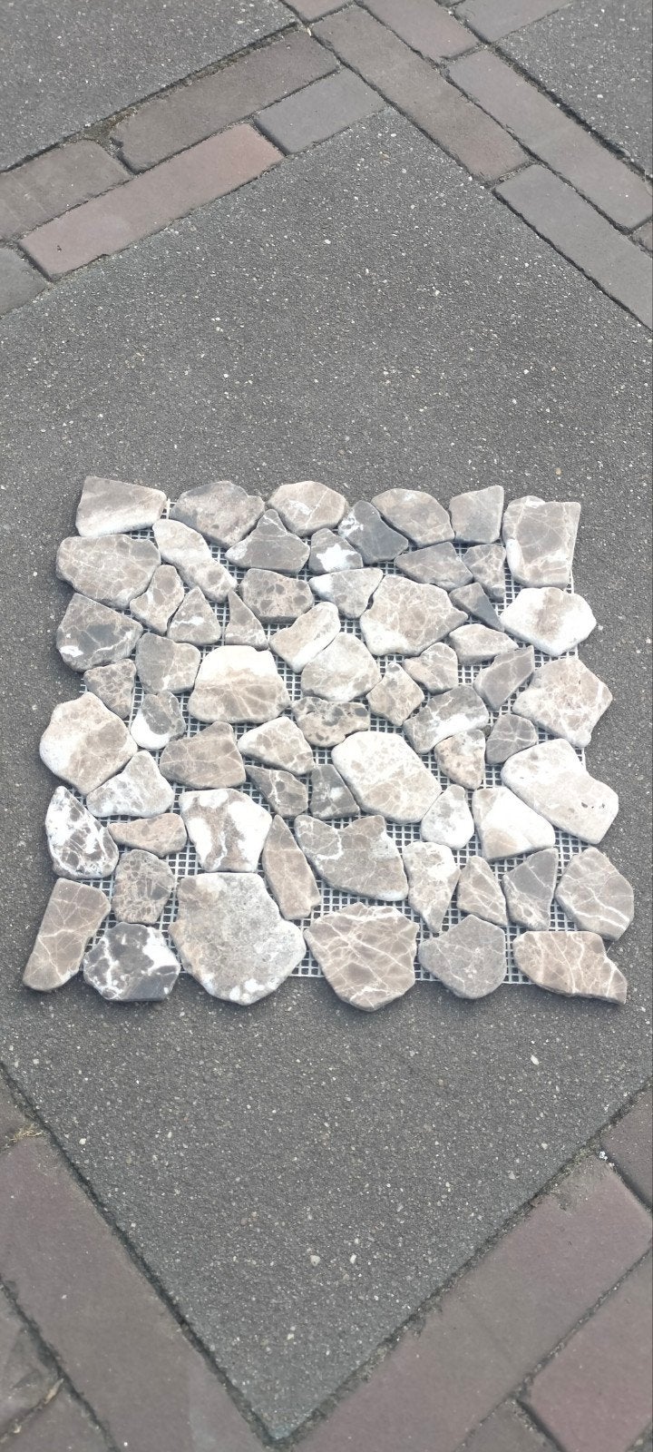 Natuursteen mozaïek tegels - Grijs/wit 25€, Ophalen, Overige materialen, Wandtegels, Nieuw