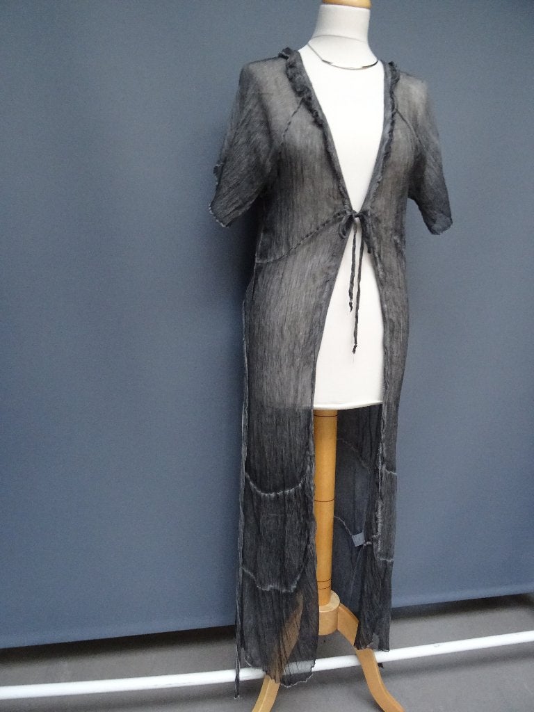 TRANSFER maat L, 100% zijden tuniekblouse/vest., Maat 42/44 (L), Ophalen of Verzenden, Zo goed als nieuw, Grijs