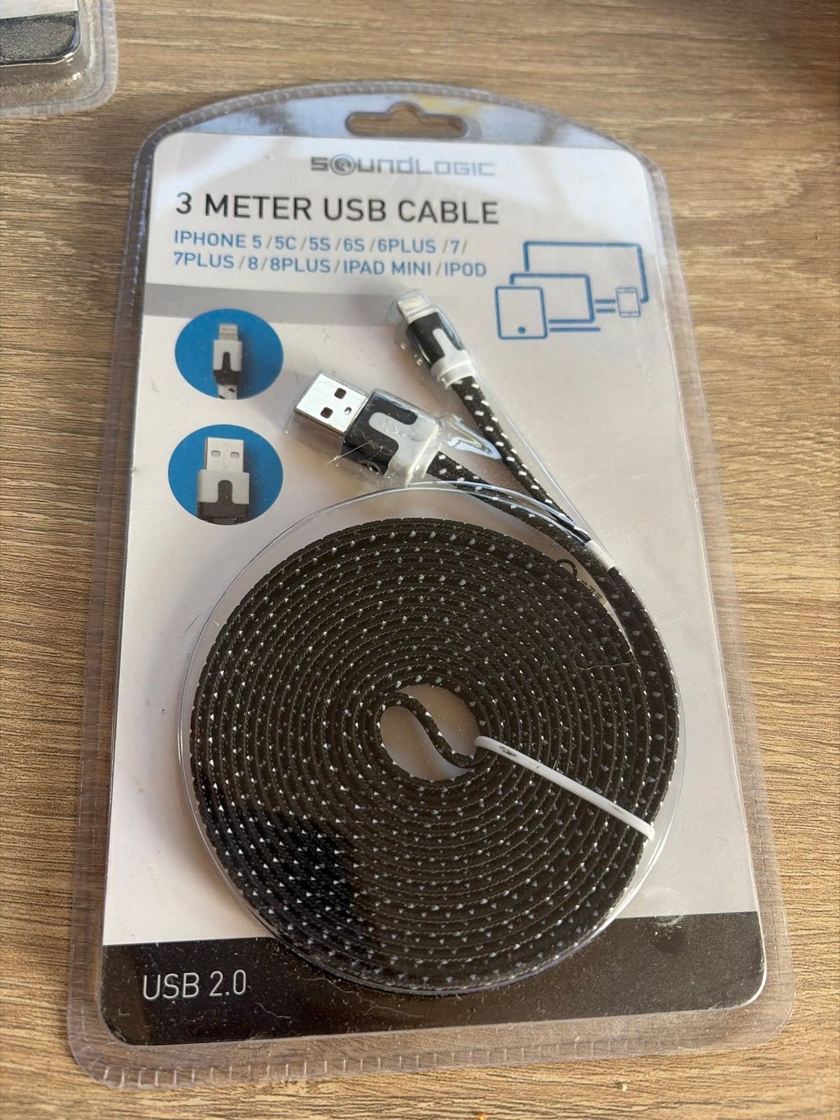 Soundlogic 3 meter USB-kabel voor iPhone/iPad/iPod, Ophalen, Nieuw, 2 tot 5 meter, Overige kabels
