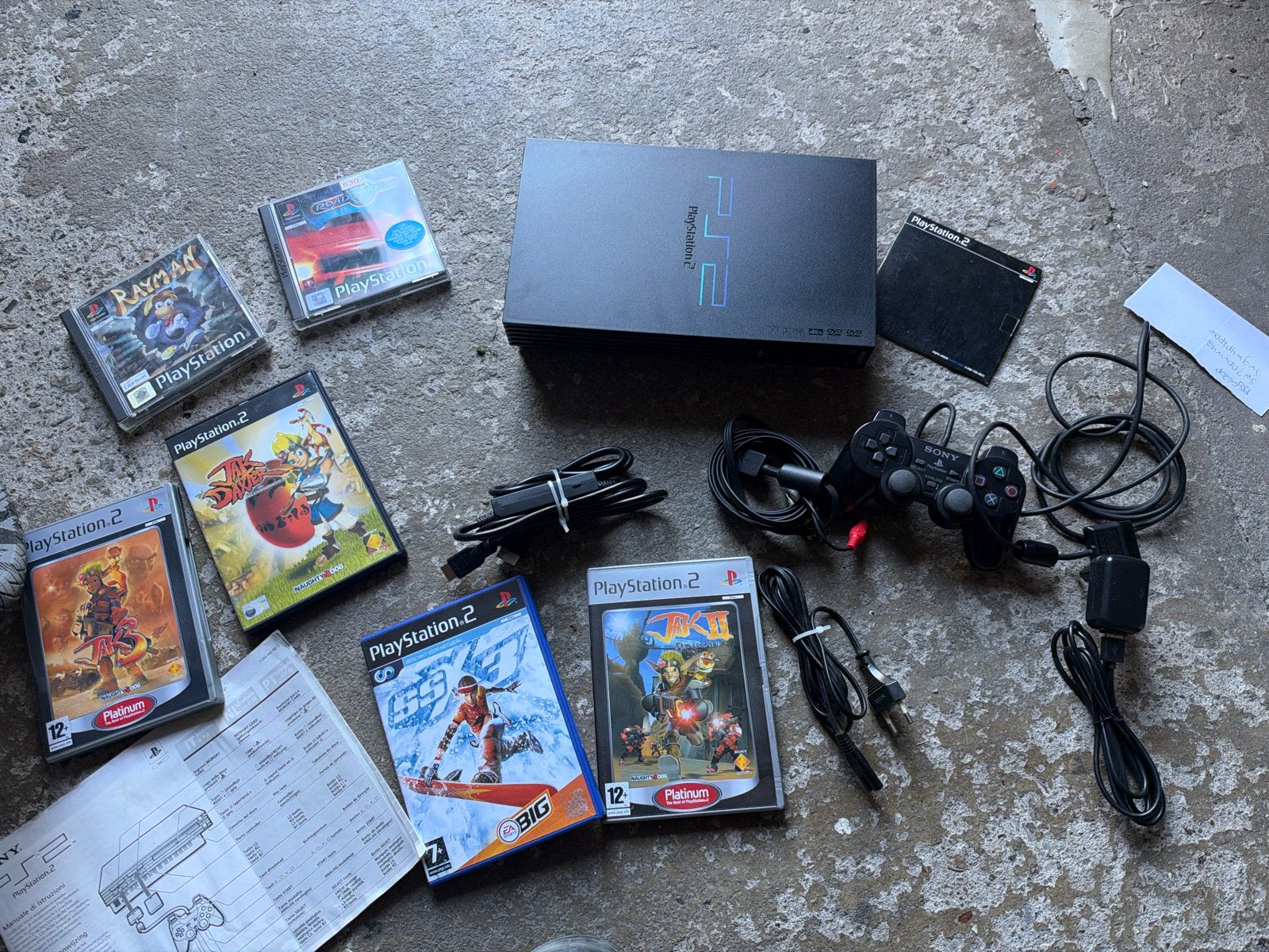 PlayStation 2 Slim met games en controller, Ophalen, Zwart, Met 1 controller, Slim