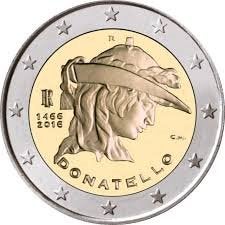 2 Euro Italie 2016 - Donatello - UNC, Verzenden, Italië, 2 euro, Losse munt