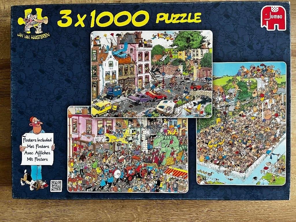 J v Haasteren 3x 1000st O.a CARNAVAL €15,00, Ophalen, 500 t/m 1500 stukjes, Gebruikt, Legpuzzel