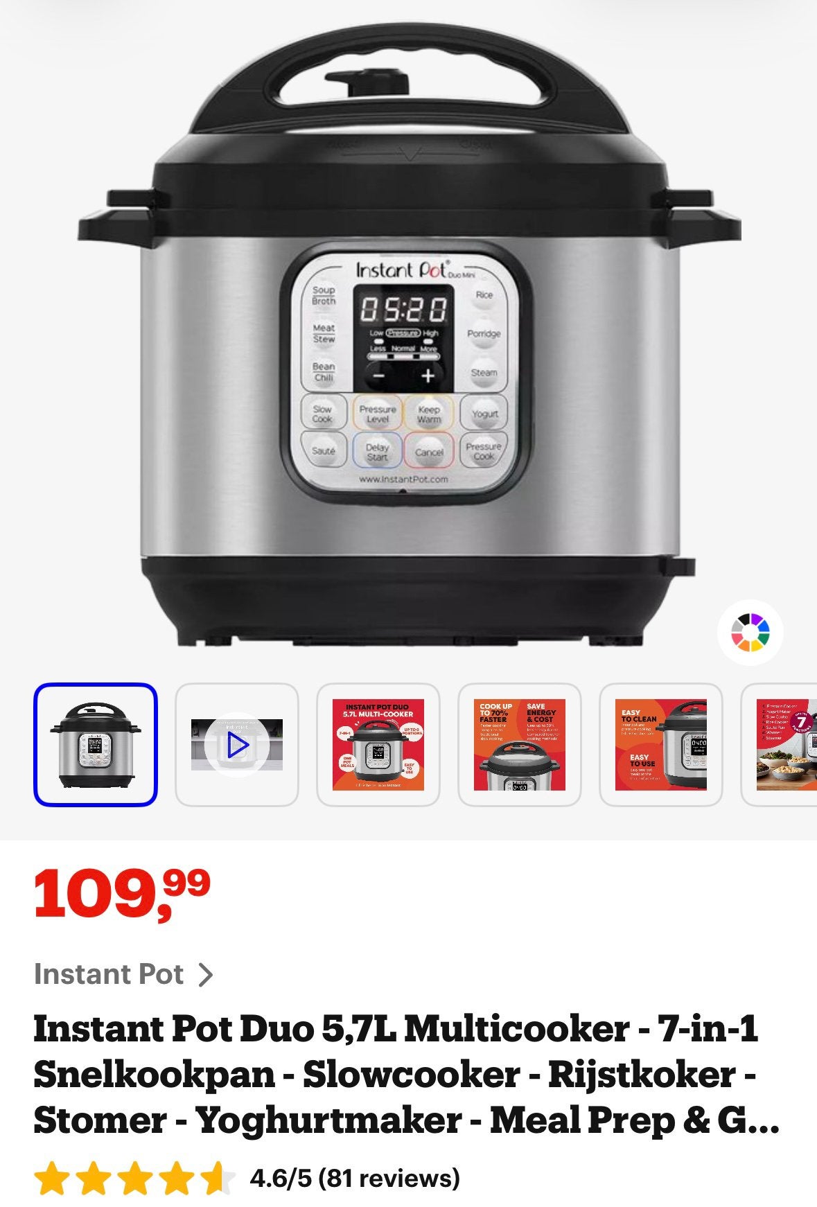 Instant pot, Ophalen, Zo goed als nieuw