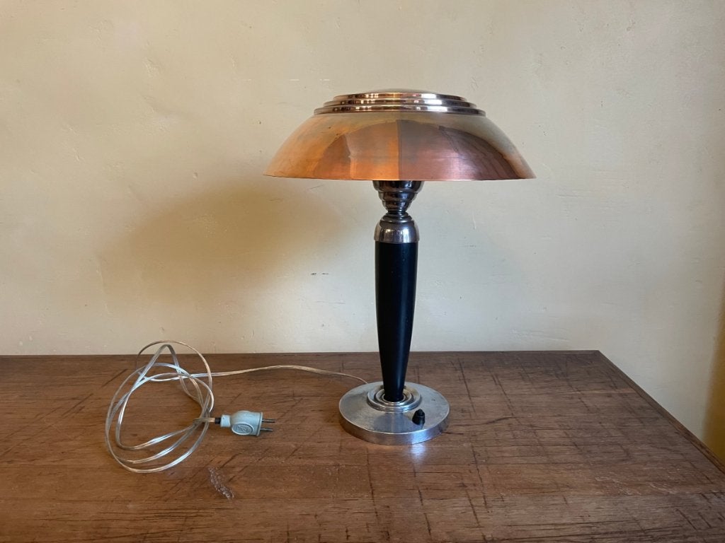 champignonlamp tafellamp schemerlamp bureaulamp artdeco 1930, Ophalen of Verzenden