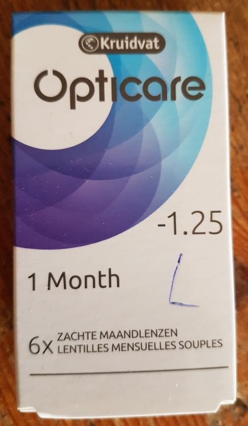 5 x zachte maandlenzen -1,25 Opticare Kruidvat NIEUW, Ophalen of Verzenden, Nieuw, Ogen, Overige typen
