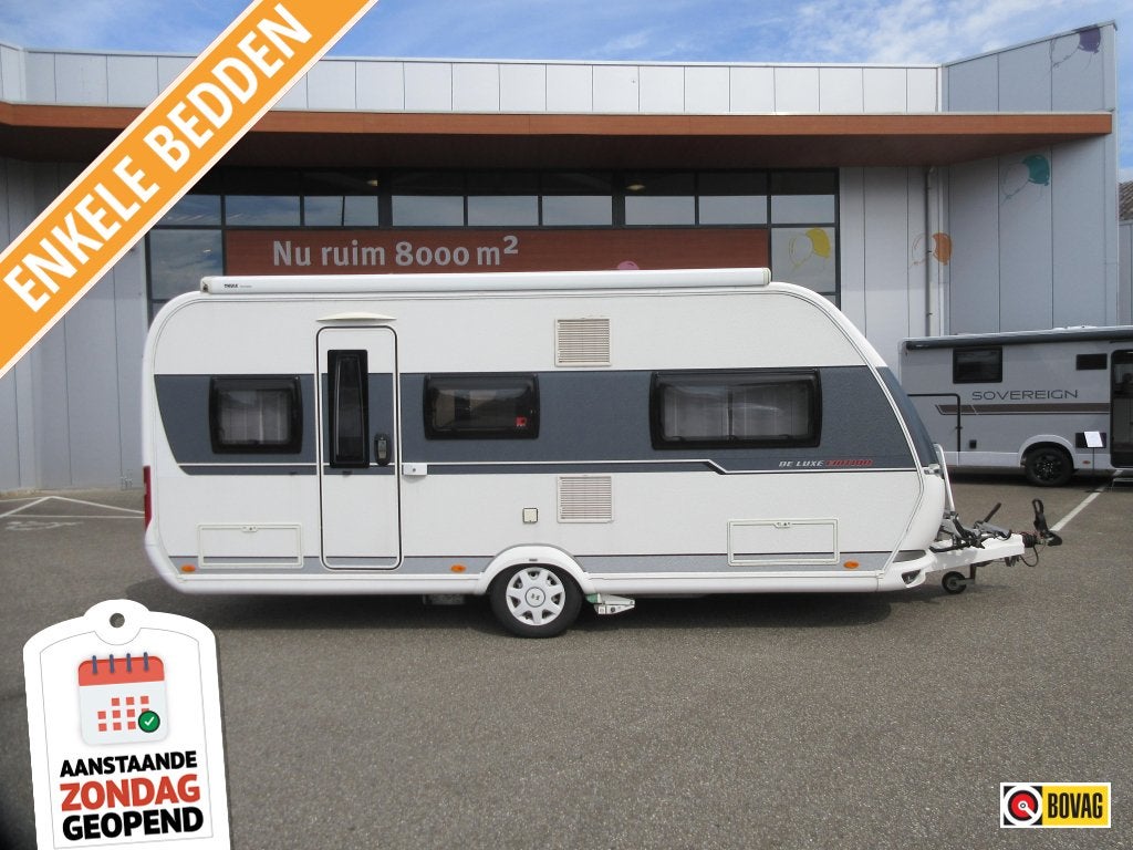 Hobby De Luxe 495 UL MET VASTE LUIFEL EN MOVER, Rondzit, Hobby, 2 aparte bedden, Luifel