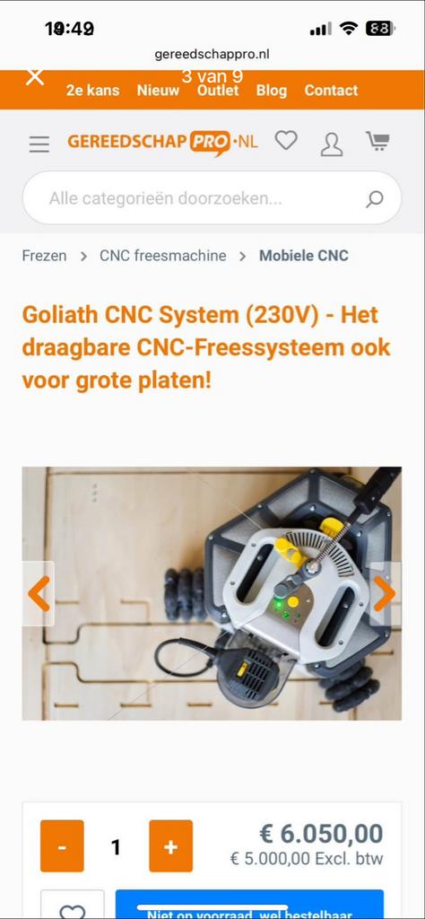 Goliath CNC Systeem (230V) - Draagbare CNC-Freesmachine, Ophalen of Verzenden, Nieuw, Elektrisch, Overige soorten