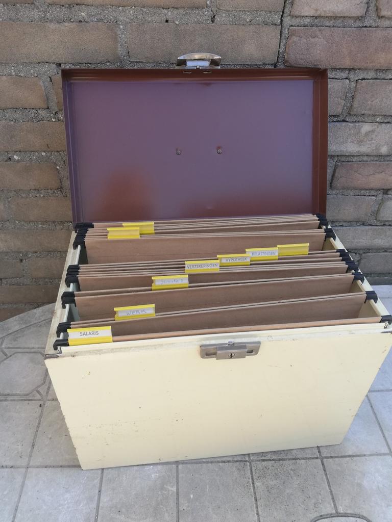 Dossier kast/kist. Ca '50/'70. 37/27/31 cm., Ophalen, Gebruikt