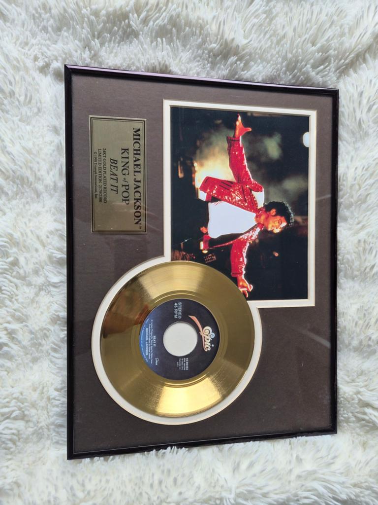 Michael Jackson - Beat It Gouden Plaat (Limited Edition), Limited edition, Ophalen, Zo goed als nieuw, Overige formaten