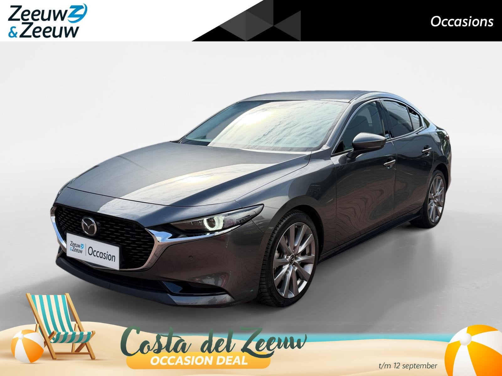 Mazda 3 2.0 e-SkyActiv-G M Hybrid 122 Comfort met Bose | Zee, Auto's, Mazda, Bedrijf, Te koop, ABS, Achteruitrijcamera, Adaptive Cruise Control