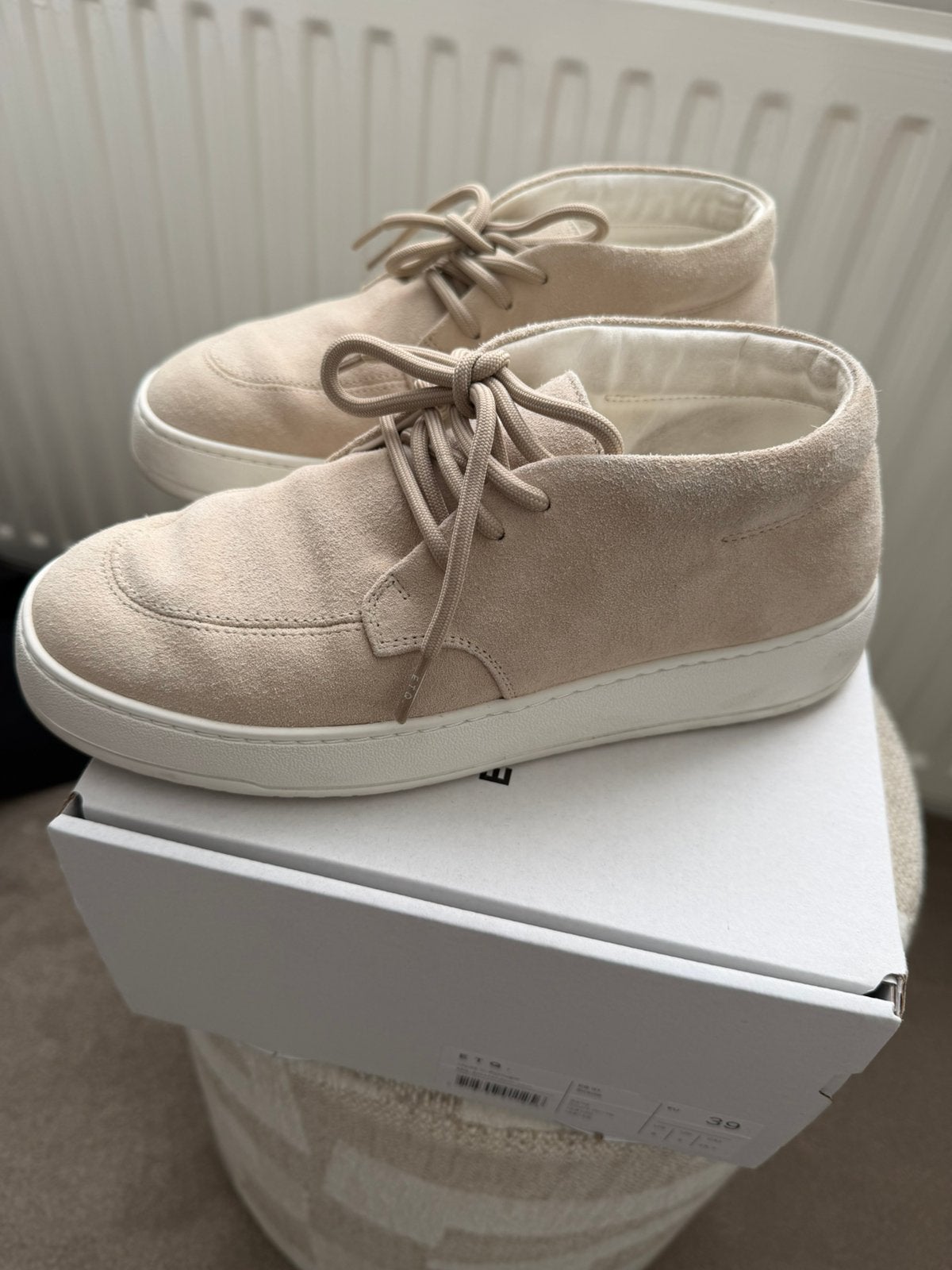ETQ Amsterdam DB 01 Suede Sand Mediterraans Suède, Overige kleuren, Ophalen of Verzenden, Zo goed als nieuw, Veterschoenen