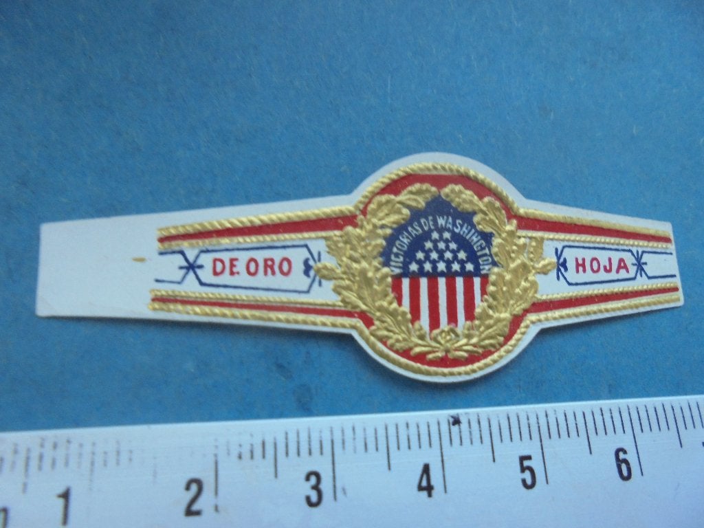 Oude sigarenband Victorias de Washington / De Oro Hoja, Ophalen of Verzenden, Zo goed als nieuw, Sigarenbandjes