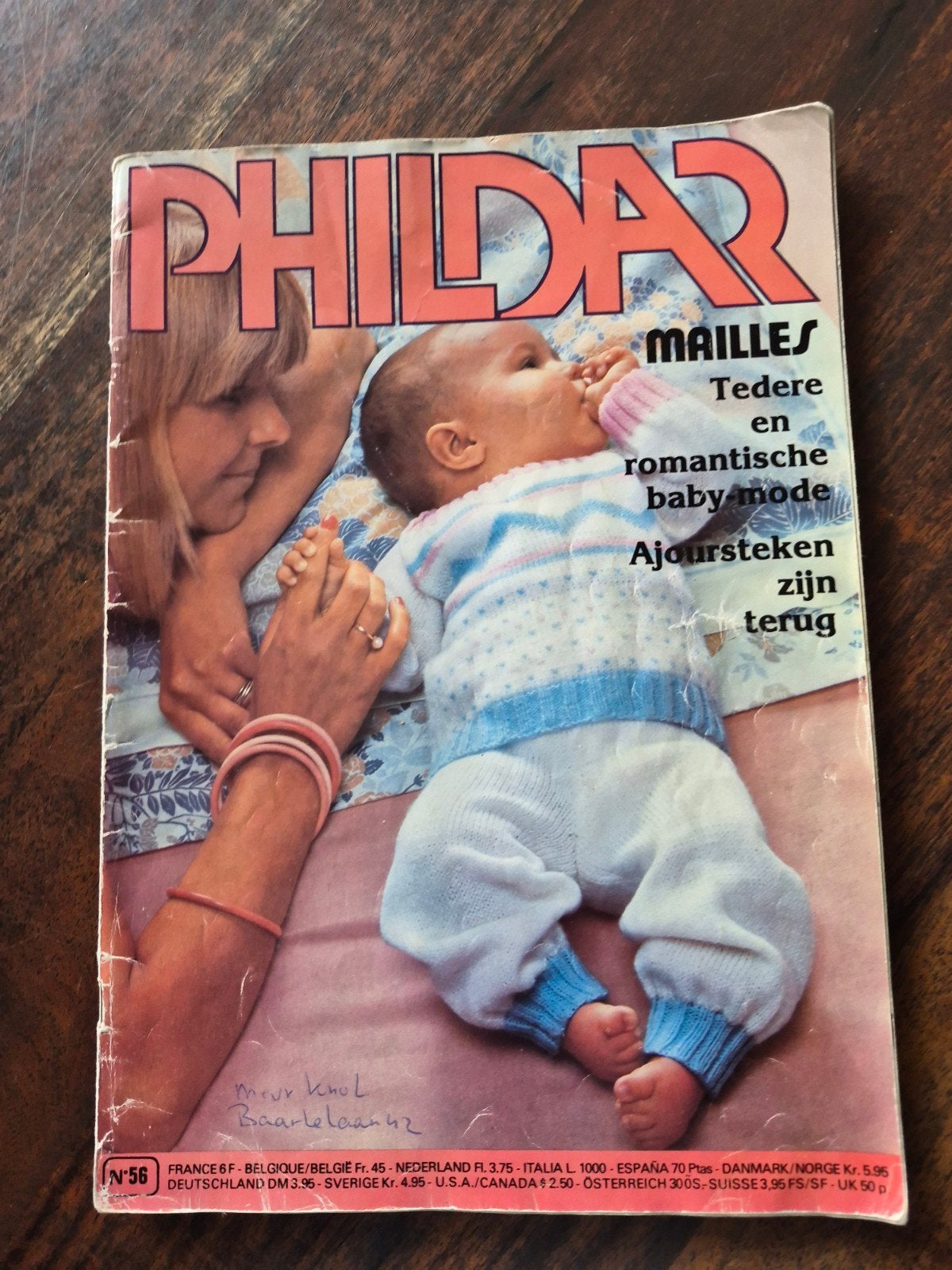 Vintage , breien voor de baby, Phildar nr 56, Hobby en Vrije tijd, Ophalen of Verzenden, Gebruikt, Breien, Patroon of Boek