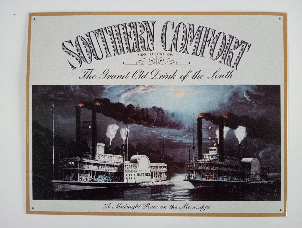 Southern Comfort reclame bord met boten, Verzamelen, Ophalen of Verzenden, Zo goed als nieuw, Reclamebord