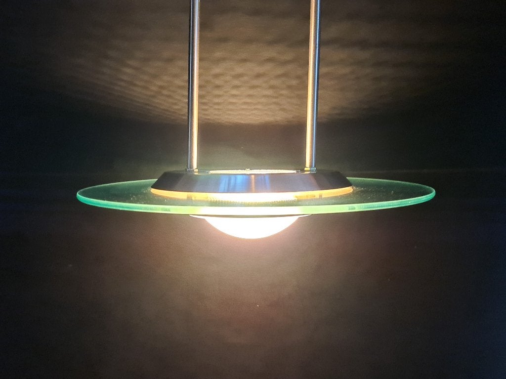 Boxford Holland design hanglamp vintage space age lamp 41cm, Ophalen, Gebruikt, Glas, Space age
