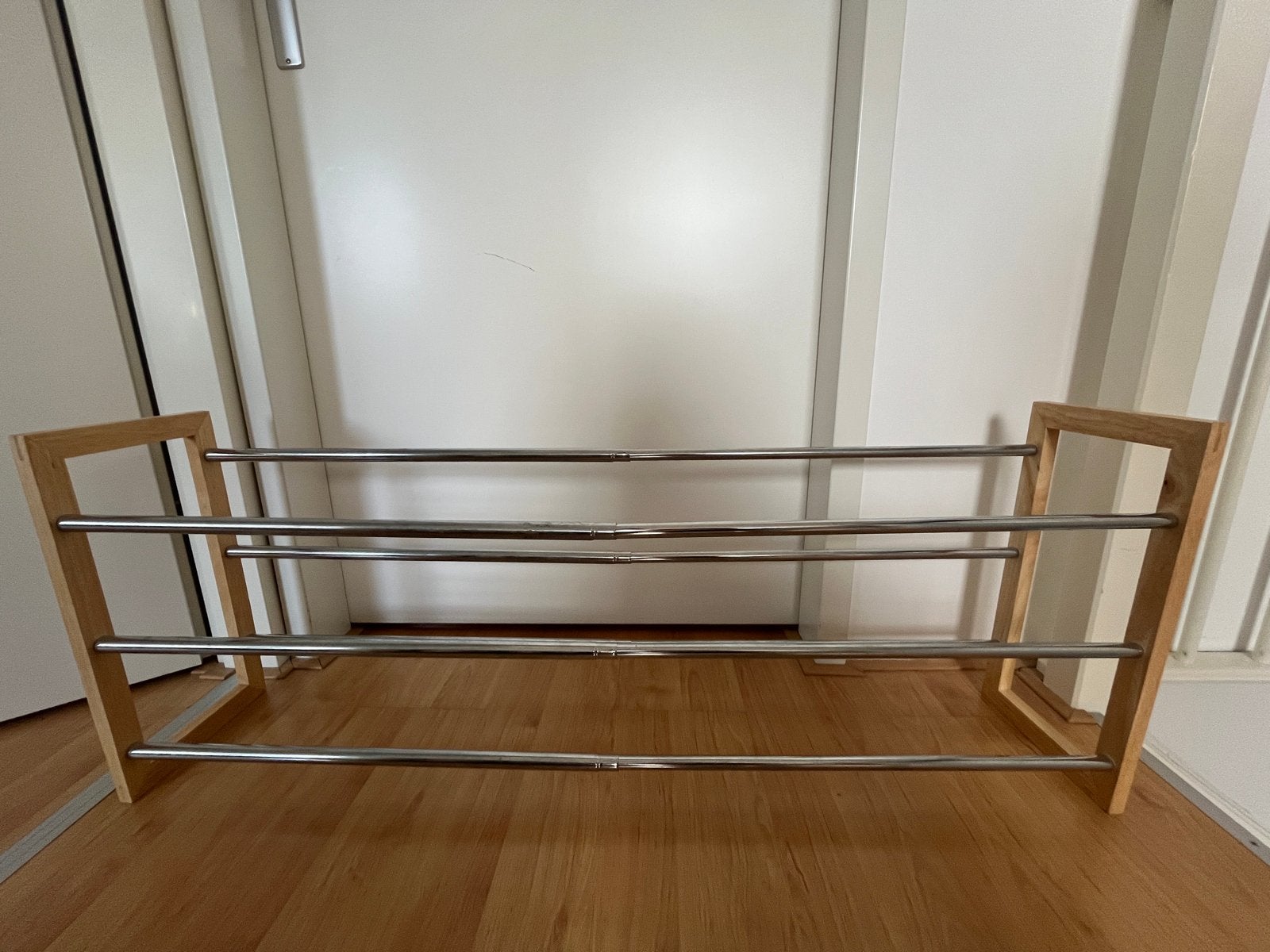 Uitklapbaar schoenenrek - Hout en metaal, Ophalen of Verzenden, Gebruikt