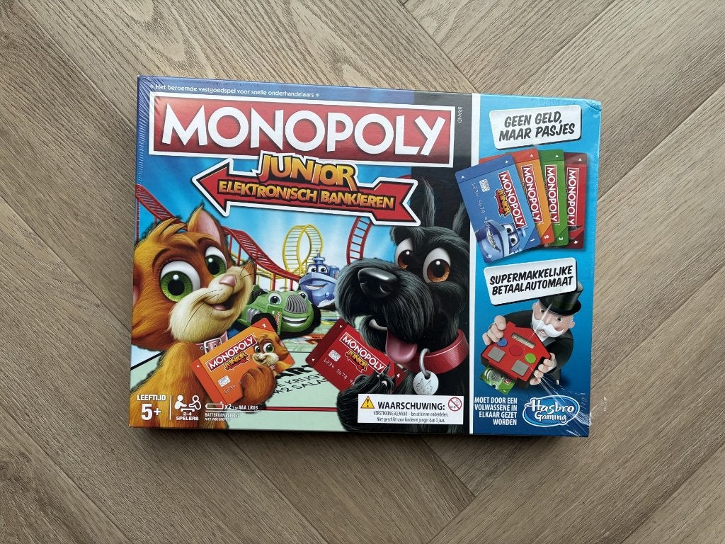 Monopoly Junior electronisch bankieren NIEUW!, Hobby en Vrije tijd, Ophalen of Verzenden, Nieuw