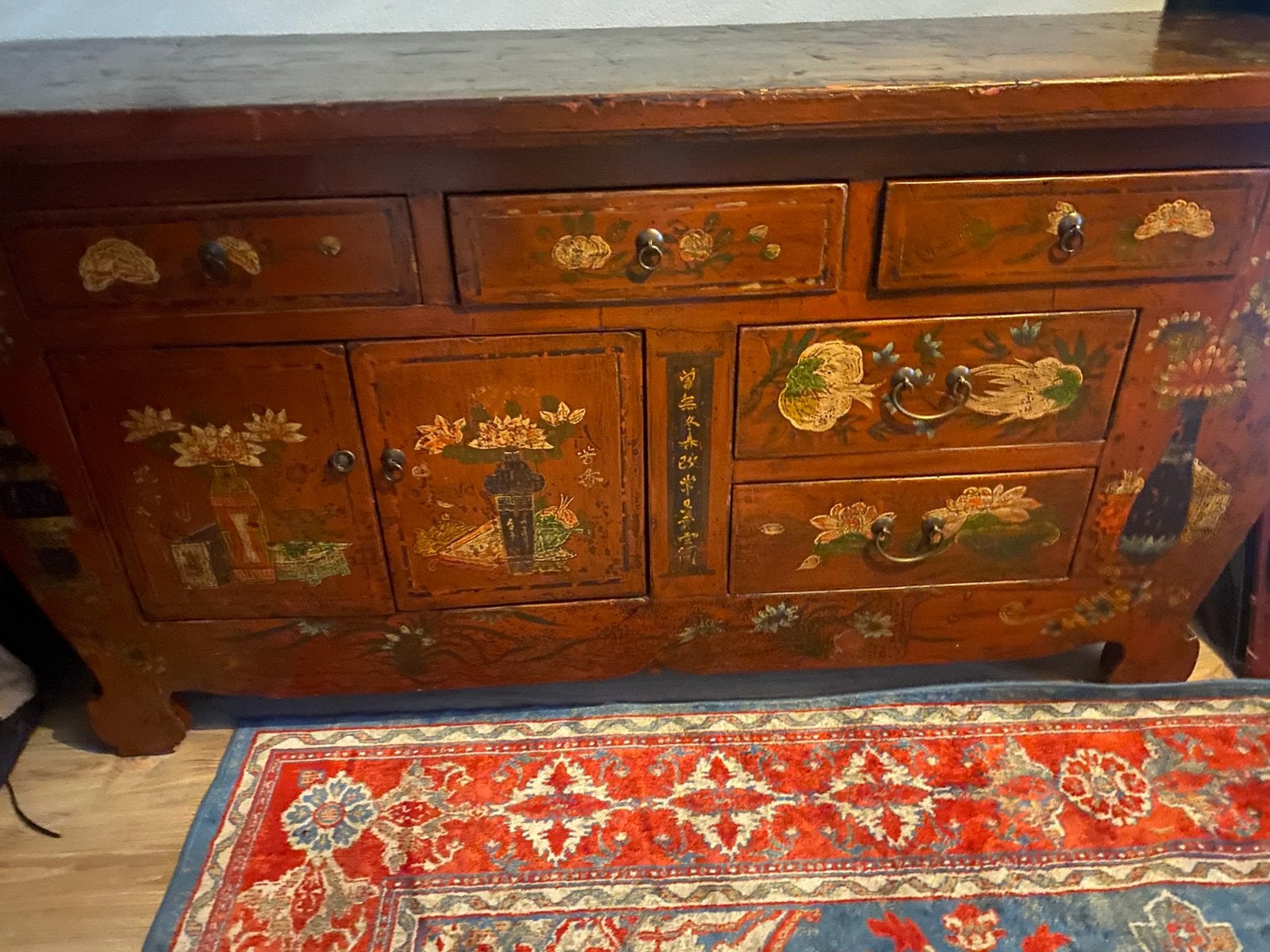 Prachtig versierd Chinees dressoir Chinese kast!, Huis en Inrichting, Kasten | Dressoirs, Gebruikt, 150 tot 200 cm, 50 tot 75 cm