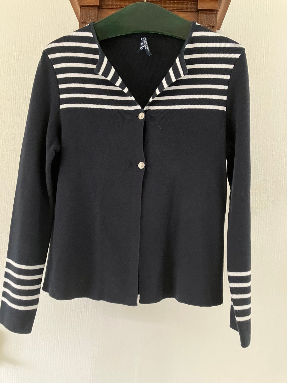 Saint James donkerblauw/wit Bretons vest mt M izgs, Kleding | Dames, Ophalen of Verzenden, Gedragen, Maat 38/40 (M), Blauw