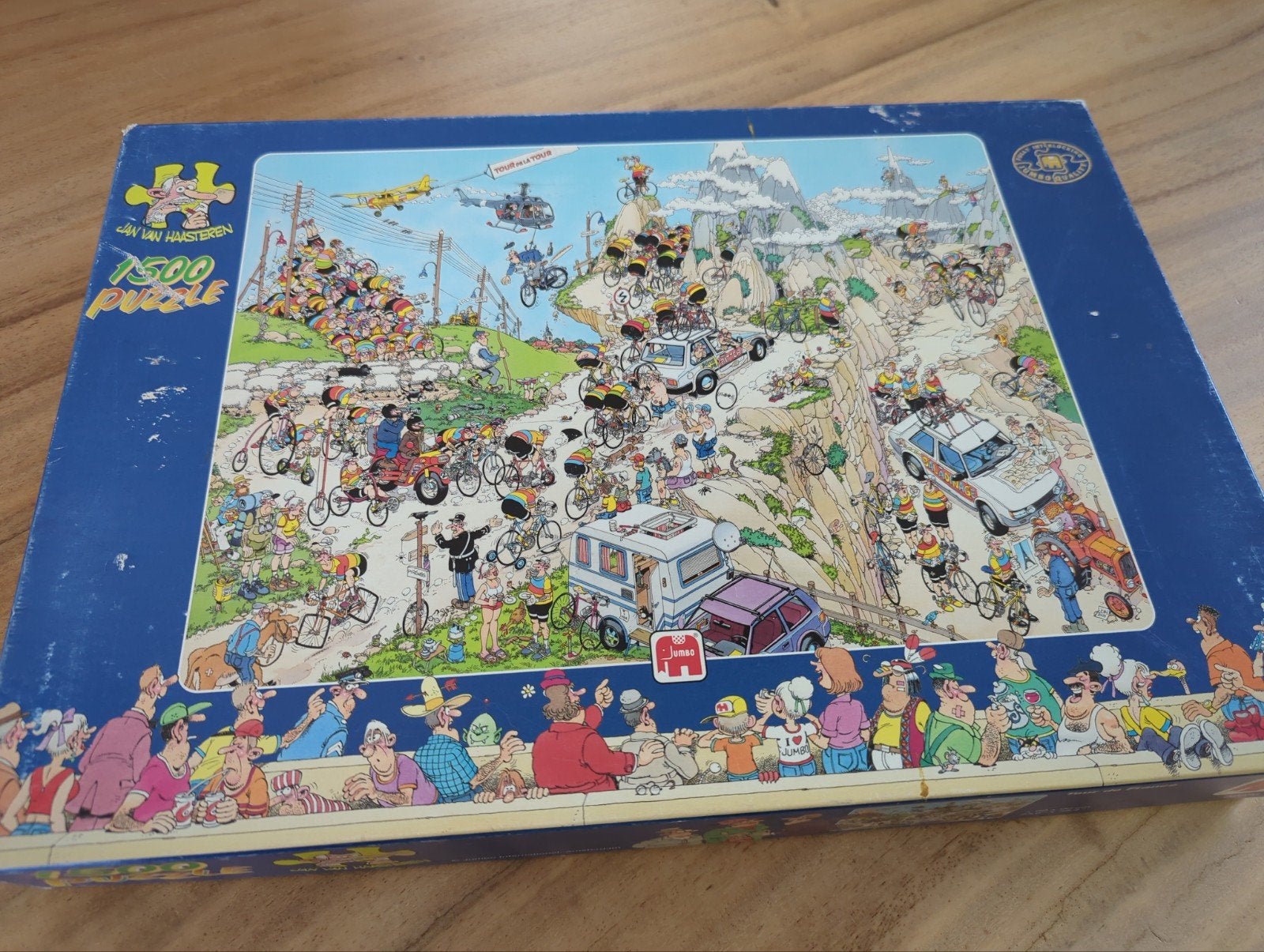 Jan van Haasteren Tour de France 1500 stukjes puzzel, Ophalen of Verzenden, 500 t/m 1500 stukjes, Gebruikt, Legpuzzel