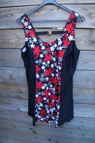 Zwemjurk zwart/ wit/ rood mt 52 Vaste prijs, Kleding | Dames, Badmode en Zwemkleding, Verzenden, Zo goed als nieuw, Rood, Badpak