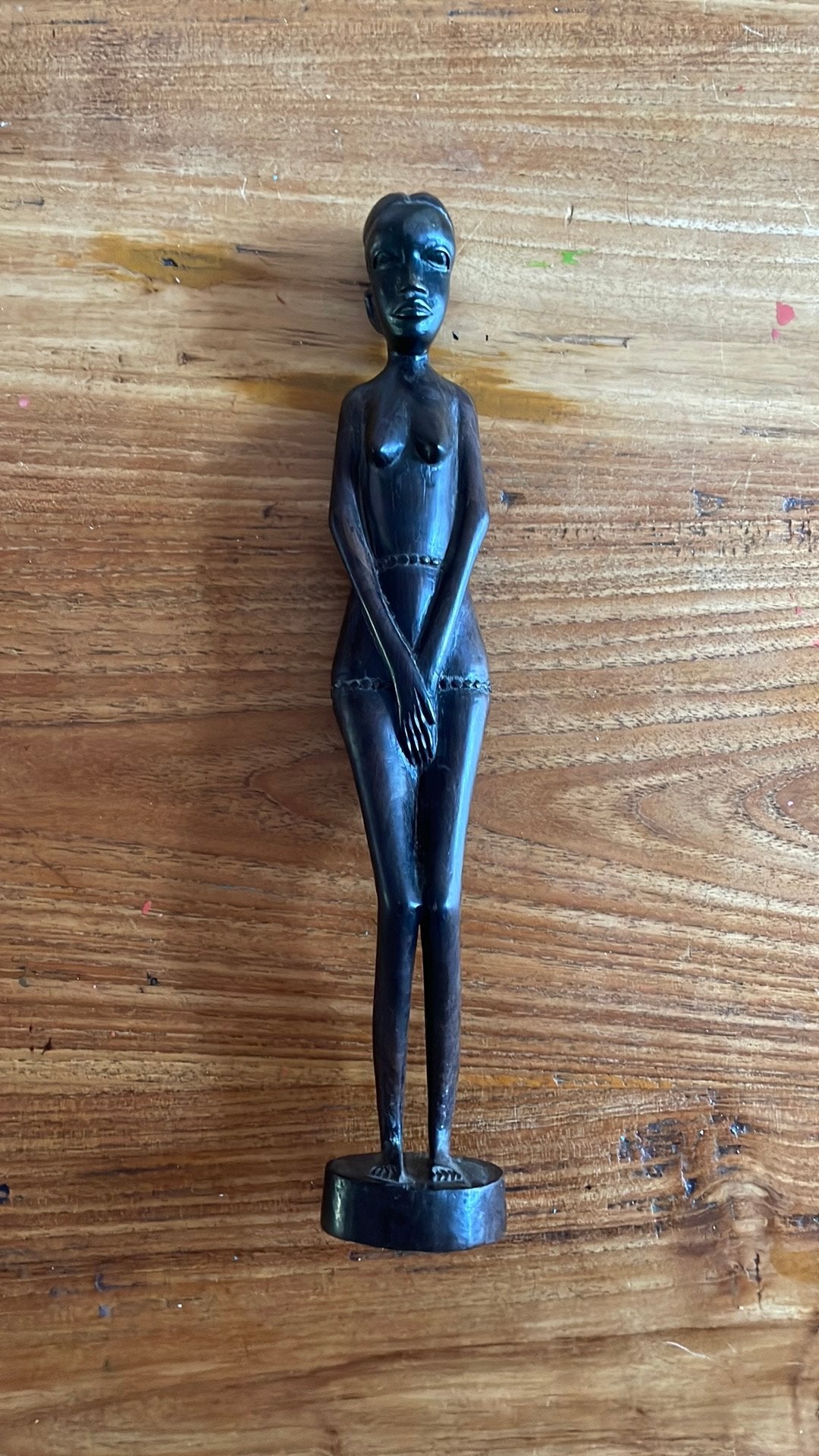 Ebbenhout houtsnijwerk Afrikaans, Antiek en Kunst, Ophalen, Houtsnijwerk, Handgemaakt, 20 - 50 cm