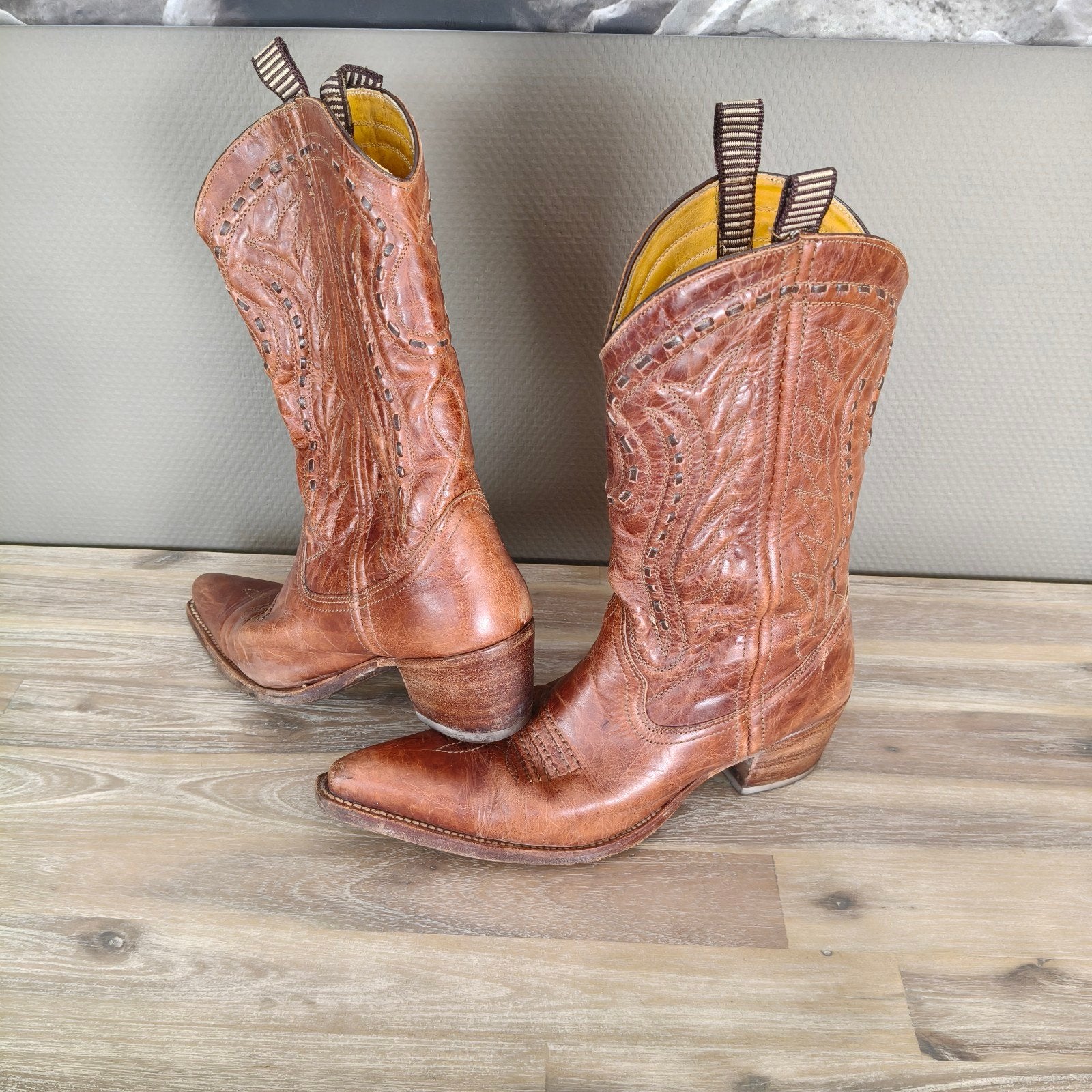Prachtige  loblan cowboylaarzen - Maat 41, Kleding | Dames, Schoenen, Hoge laarzen, Bruin, Verzenden, Loblan