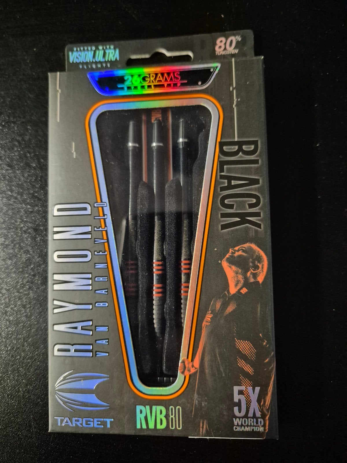 Target Darts Raymond van Barneveld RVB 80 Black 26g, Sport en Fitness, Darts, Ophalen, Nieuw, Pijlen