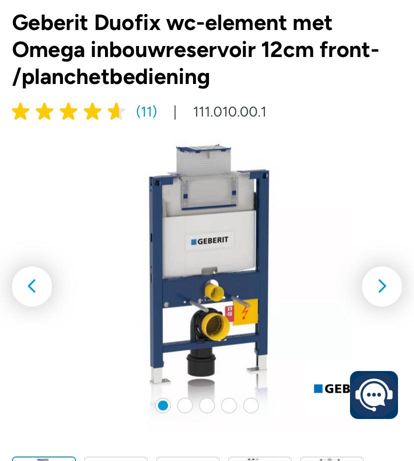 Gebrit hangtoilel, Doe-het-zelf en Verbouw, Sanitair, Ophalen, Zo goed als nieuw, Toilet