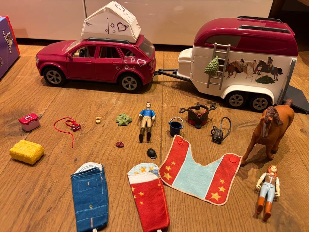 Schleich Horse Club Avontuur met auto enpaardentrailer 42535, Ophalen of Verzenden, Zo goed als nieuw, Jongen of Meisje