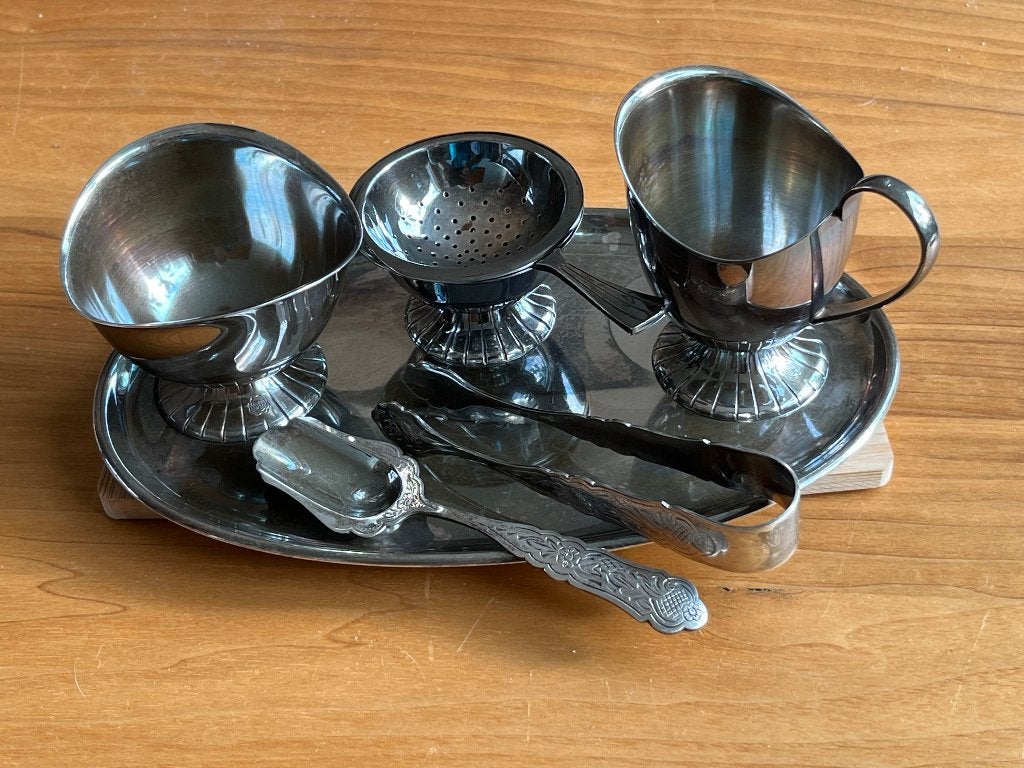 Verzilverd melk en suiker stel H. Hooijkaas Douwe Egberts, Ophalen, Overige materialen, Overige merken, Overige typen